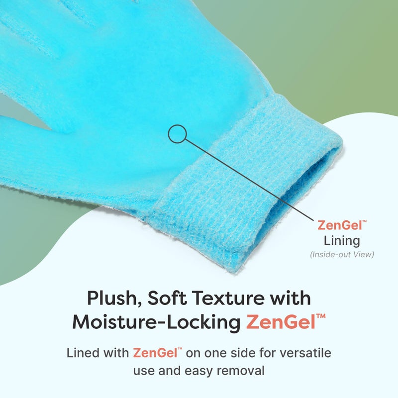 Zentoes قفازات زين توز المرطبة لليدين الجافة، جل م infused بزيت بذور الجوجوبا، زيت الزيتون وفيتامين E، مرطب لليدين طوال الليل (OSFM، أزرق فuzzy مع نصائح وسائط) - Image 5